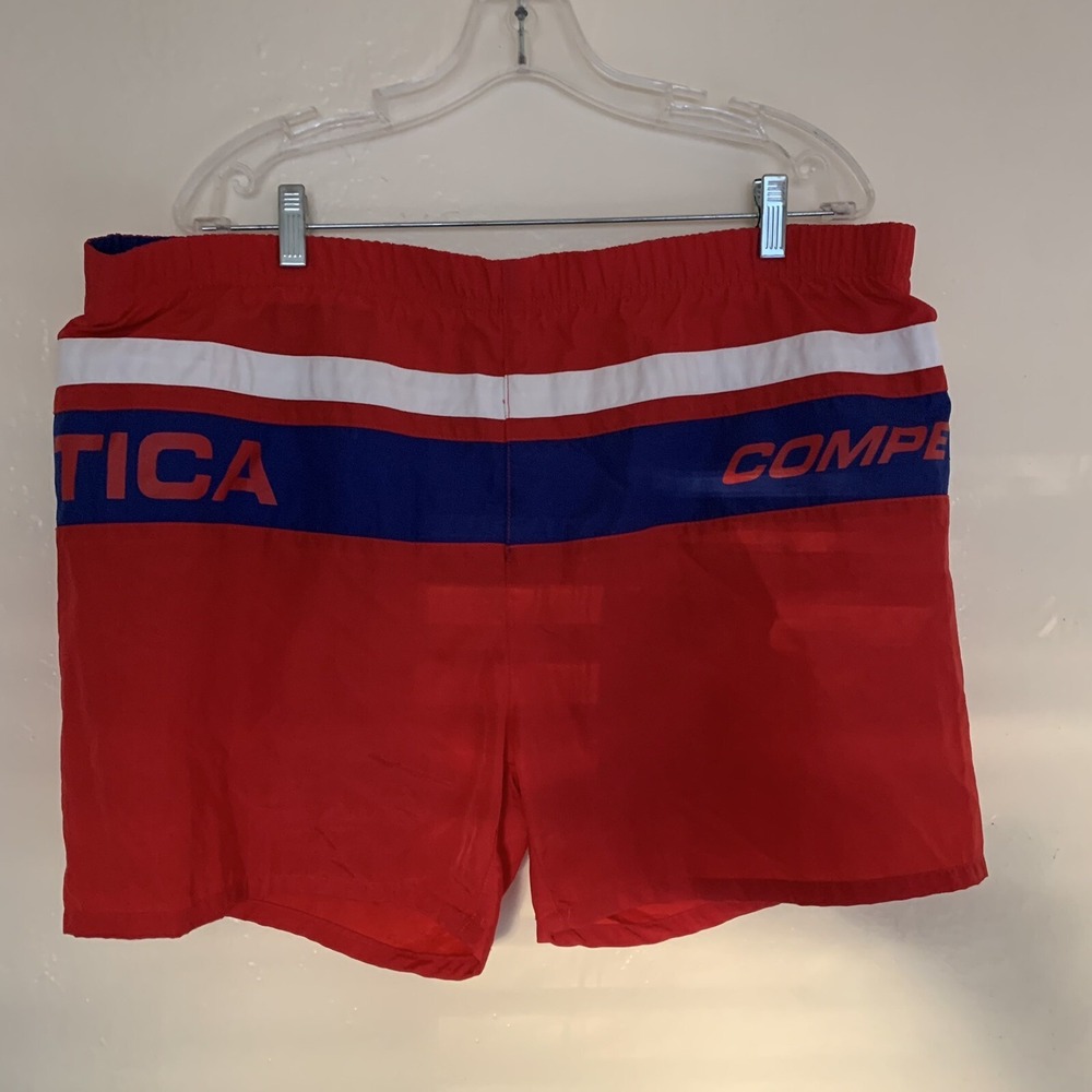 Vintage 90 Nautica Competition Surf Boating Sailing Swim Board Shorts Sz M